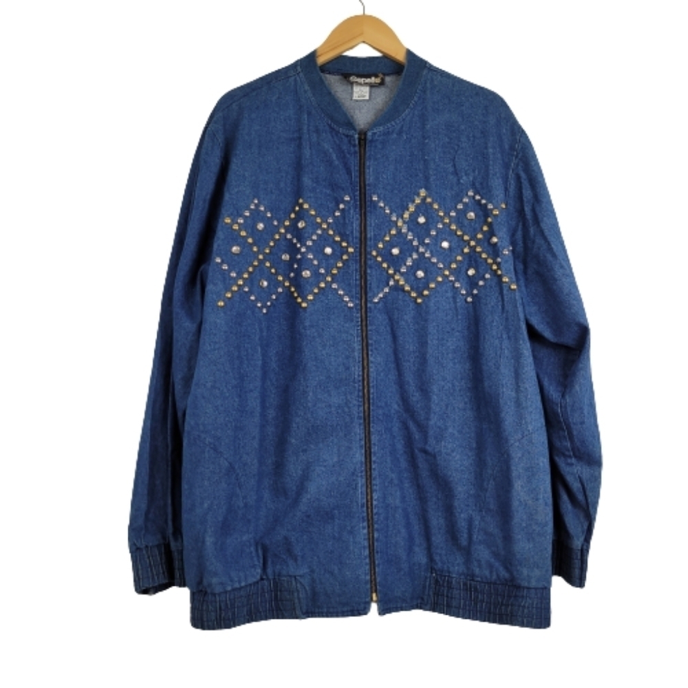 Vintage Geopetto studded Oversized jean jacket